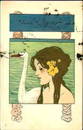 Raphael Kirchner leda and the swan 2 Art A4 Photo Print