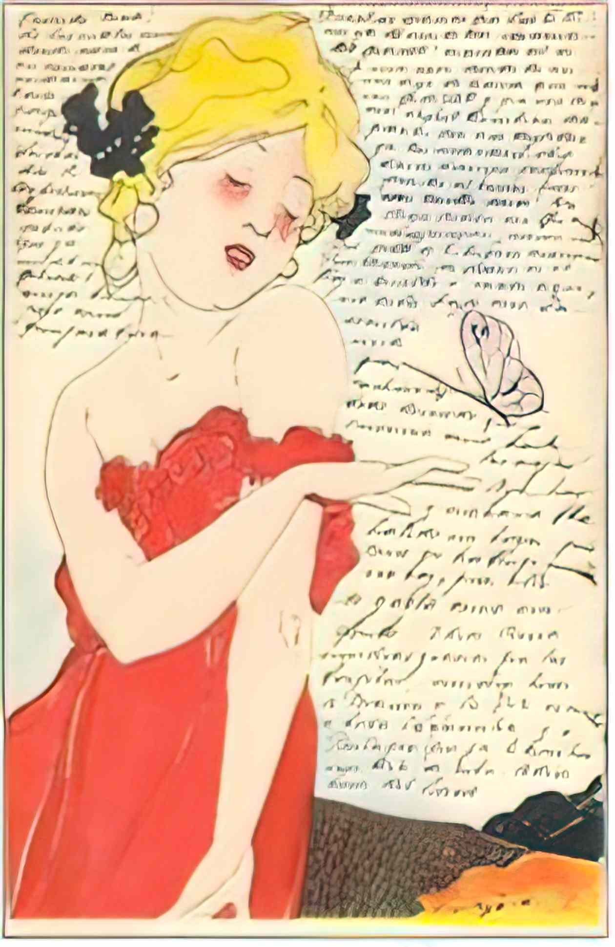 Raphael Kirchner love thoughts 1900 2 Art A4 Photo Print
