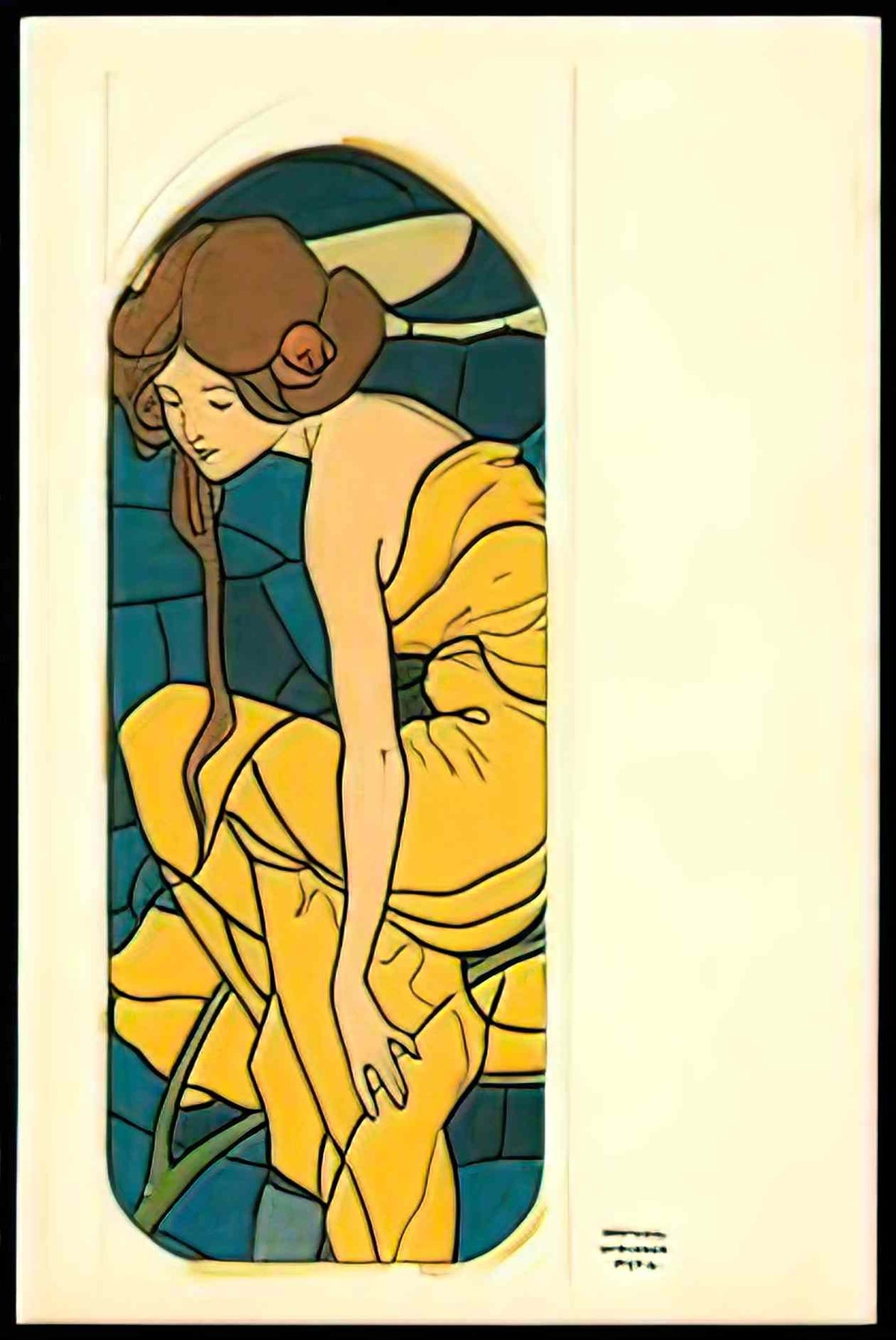 Raphael Kirchner stained glass art 2 Art A4 Photo Print