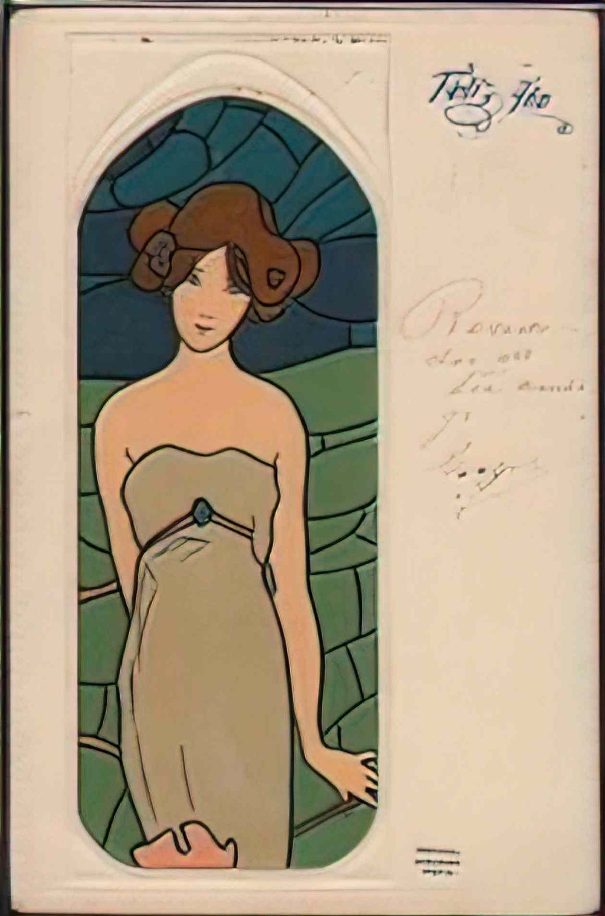 Raphael Kirchner stained glass art 3 Art A4 Photo Print