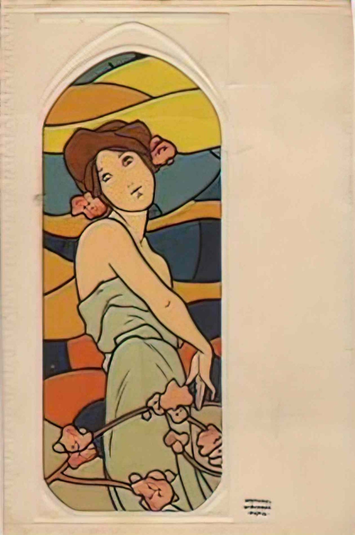 Raphael Kirchner stained glass art 4 Art A4 Photo Print