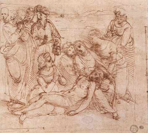 Raphael Lamentation Over The Dead Christ A4 Photo Print