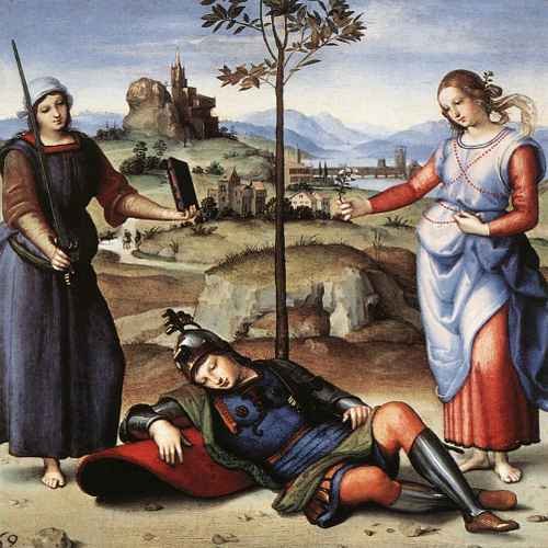 Raphael Raphael Allegory The Knights Dream A4 Photo Print