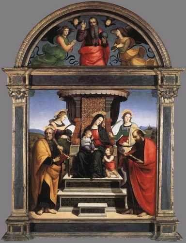 Raphael Raphael Madonna and Child Enthroned with Saints c1504 A4 Photo Print