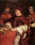 Raphael Raphael Pope Leo X with Cardinals Giulio de Medici and Luigi de Rossi A4 Photo Print