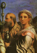 Raphael Raphael St Cecilia with Sts Paul John Evangelists Augustine and Mary Magdalene detail1 A4 Photo Print
