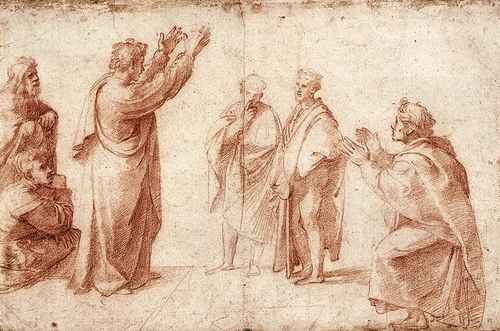 Raphael Raphael Study for St Paul Preaching in Athens A4 Photo Print