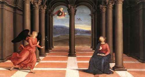 Raphael Raphael The Annunciation Oddi altar predella A4 Photo Print