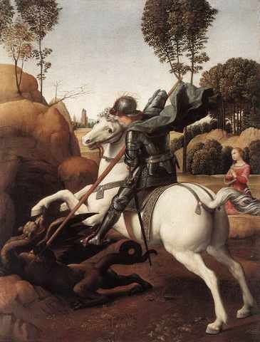 Raphael St George And The Dragon A4 Photo Print