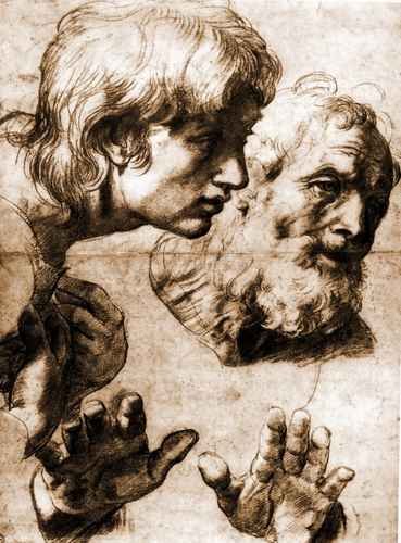 Raphael Studies for the Transfiguration A4 Photo Print
