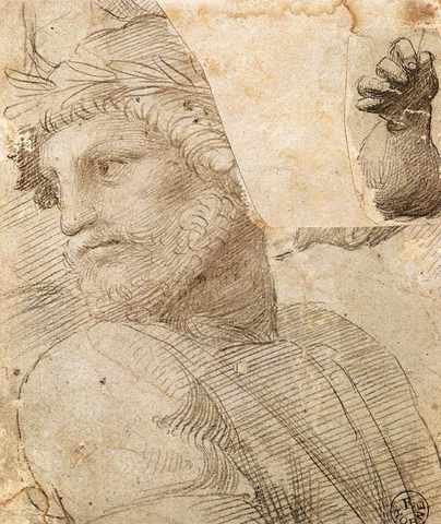 Raphael Study For The Head Of Poet A4 Photo Print