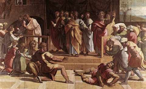Raphael The Death Of Ananias A4 Photo Print