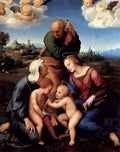 Raphael The Holy Family With Saints Elizabeth and John A4 Photo Print