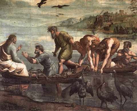 Raphael The Miraculous Draught Of Fishes A4 Photo Print