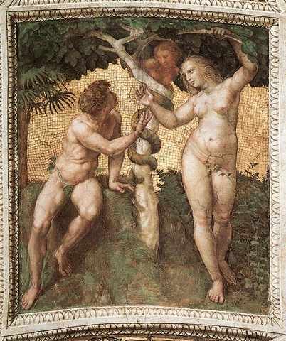 Raphael The StanzDellSegnaturAdam And Eve A4 Photo Print