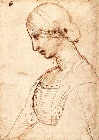 Raphael Waist Length Figure Of Young Woman A4 Photo Print