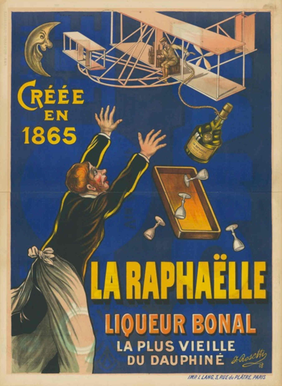 Raphaelle Balloon Hotair Vintage Retro Advert Poster