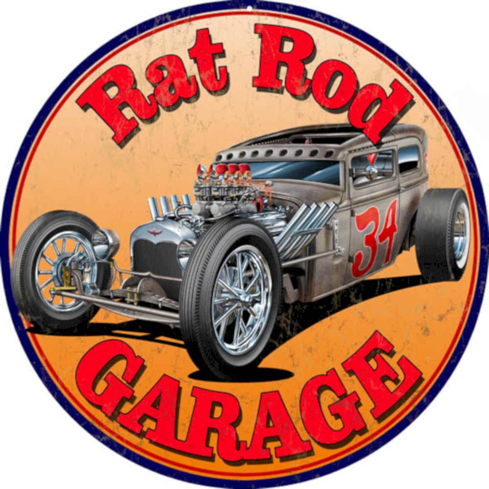 Rat Rod Garage Vintage Retro Advert Ads A4 Photo Print