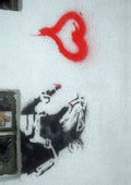 Rat stencil love Gangsta Rat with Heart A4 Photo Print