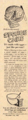 Ration Sponge Cake 1940s Vintage Retro Advert Poster