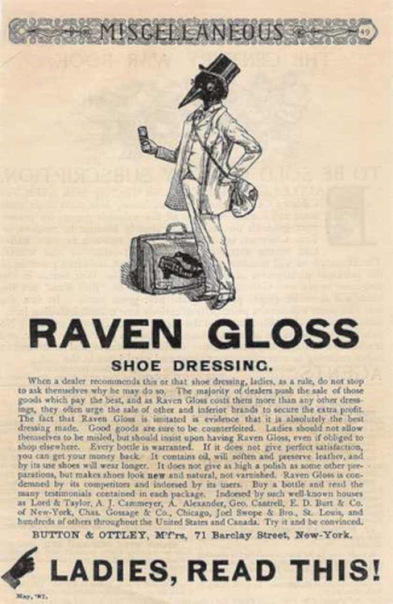 Raven Gloss Shoe Vintage Retro Advert Ads A4 Photo Print