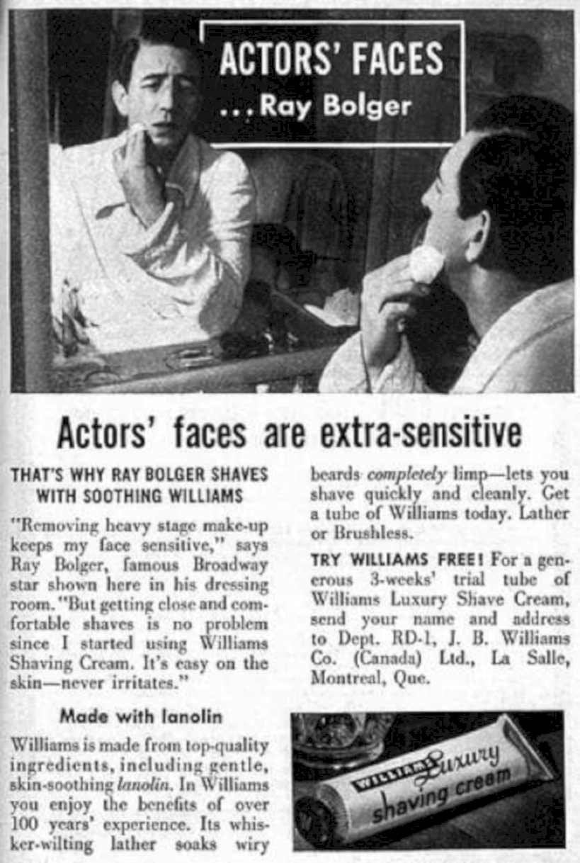 Ray Bolger Shaving Vintage Retro Advert Ads A4 Photo Print