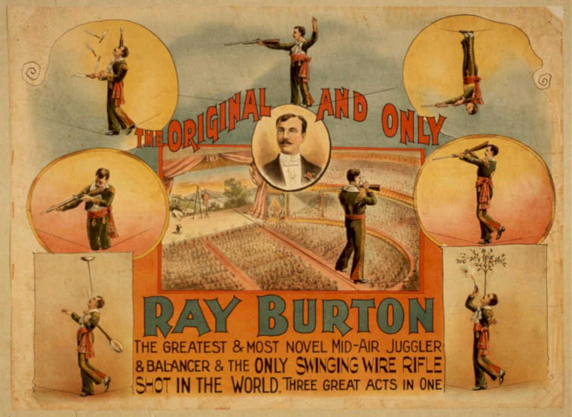 Ray Burton Circus Vintage Retro Advert Poster A4 Photo Print