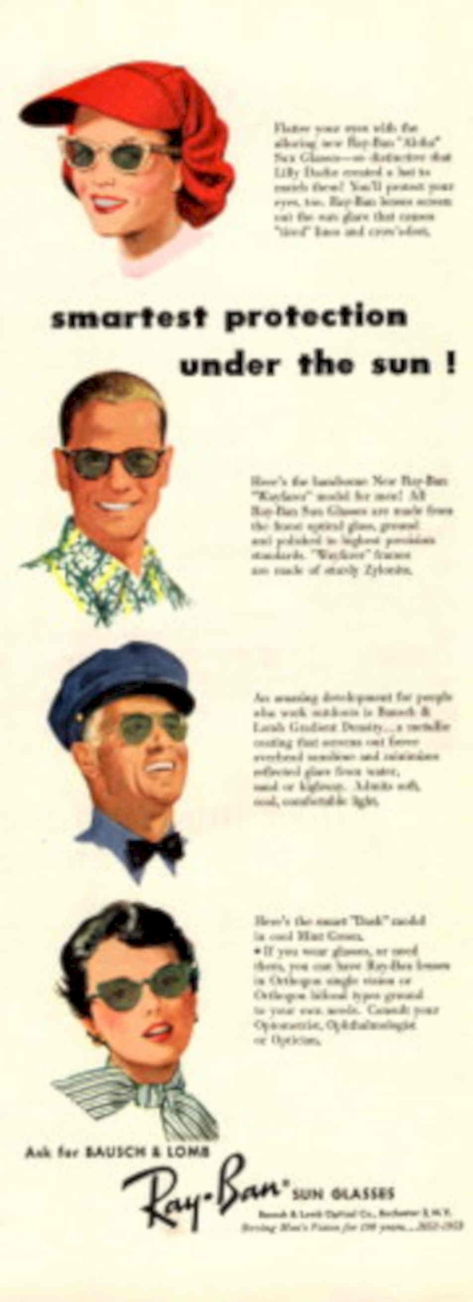 Rayban Sunglasses Men 1950s Vintage Retro Advert Poster