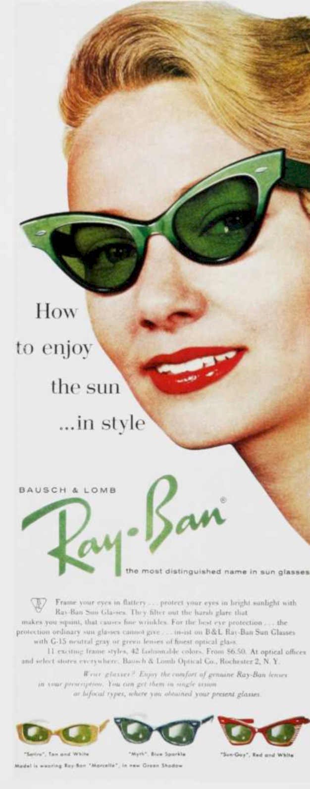 Rayban Sunglasses Reddress Vintage Retro Advert Ads A4 Photo Print
