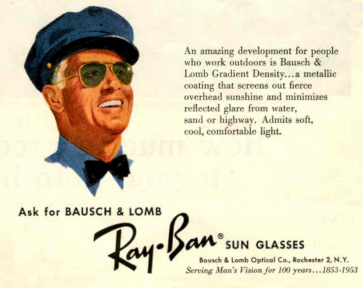 Rayban Sunglasses Vintage 1950s Vintage Retro Advert Poster