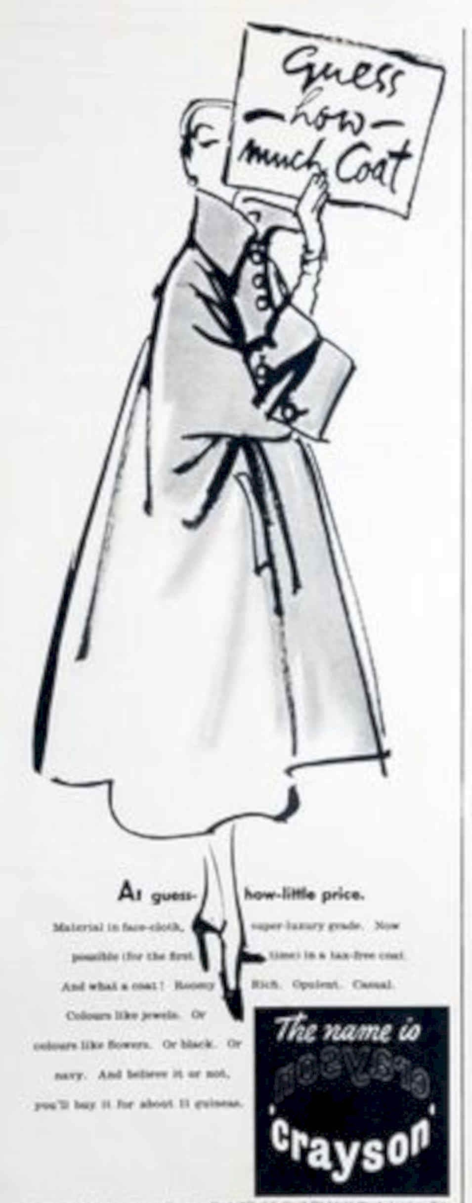 Rayon Coat Guess Vintage Retro Advert Poster A4 Photo Print