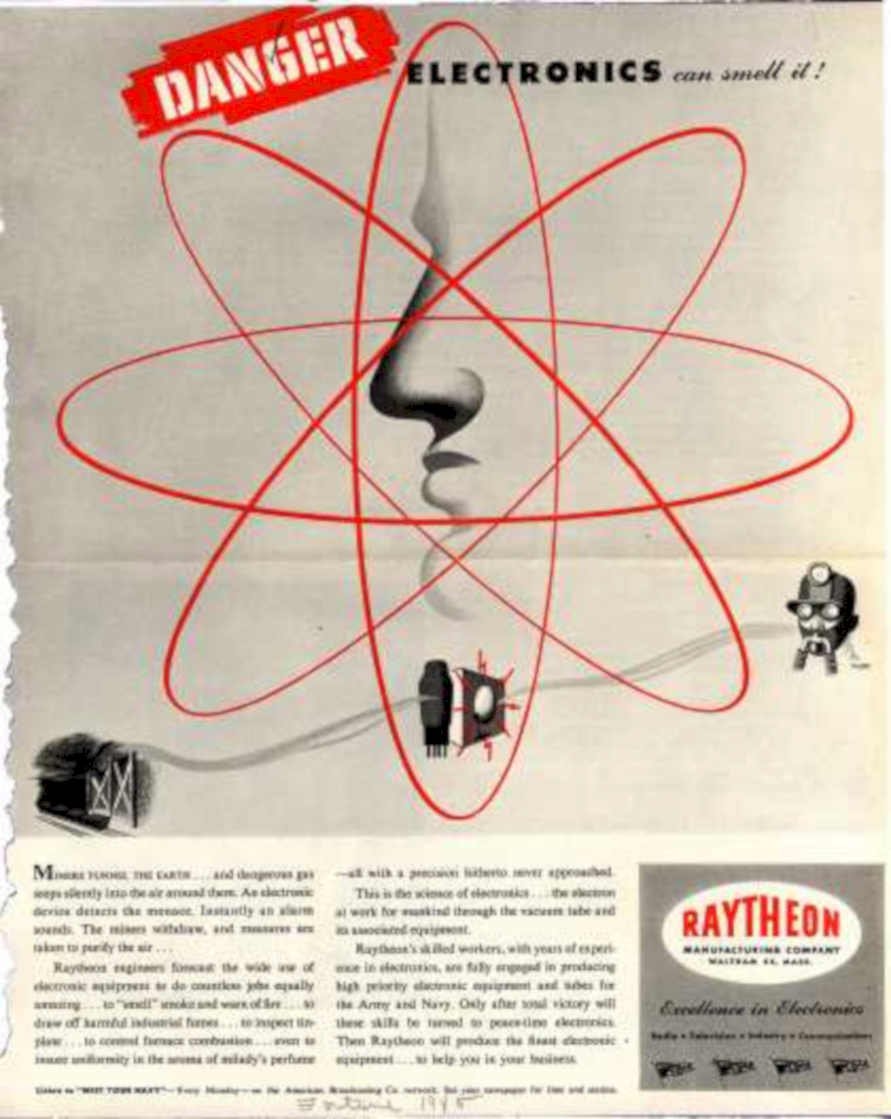 Raytheon Nose Danger Vintage Retro Advert Ads A4 Photo Print