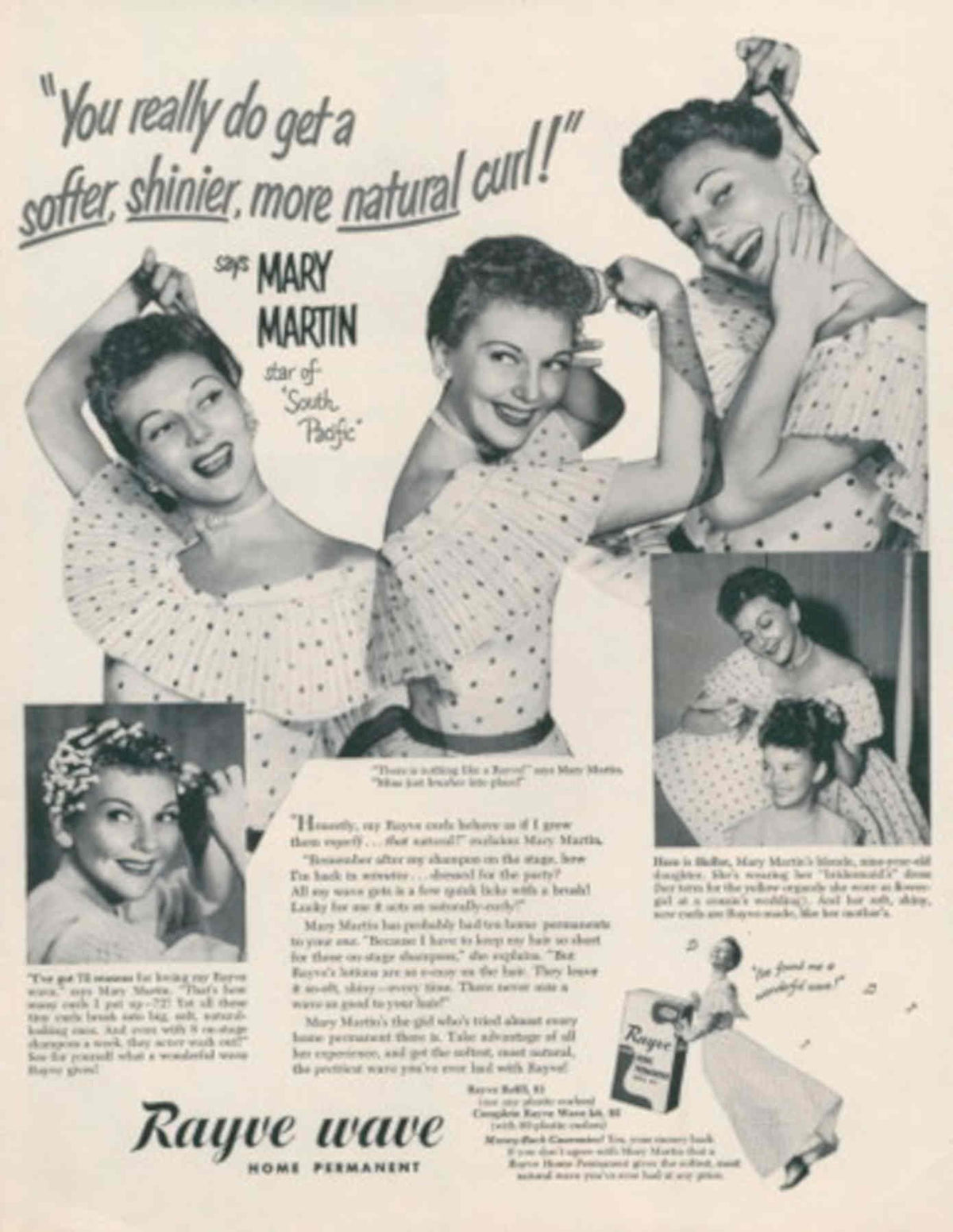 Rayve Wave Curl 1950s Vintage Retro Advert Poster