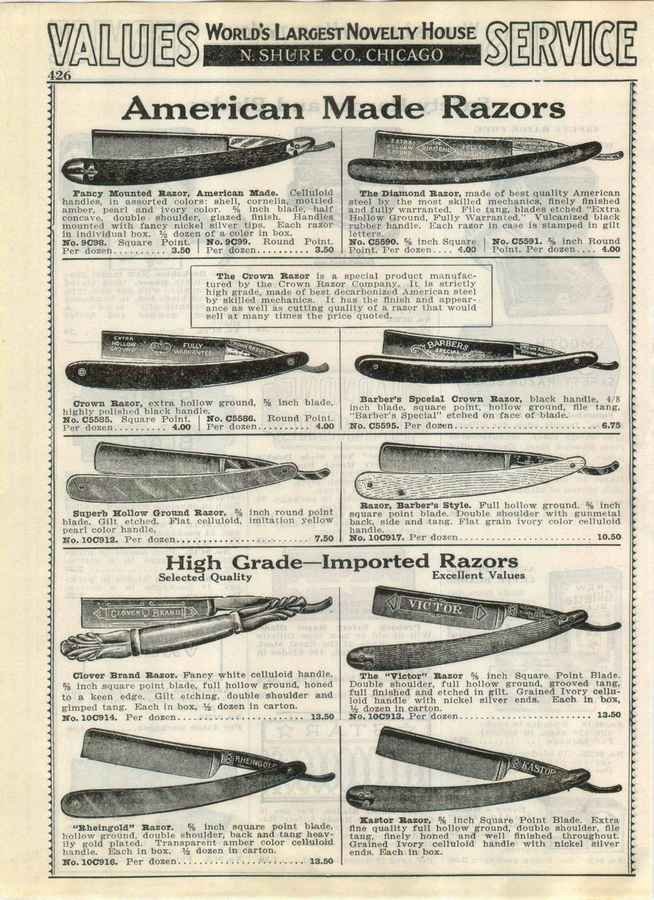 Razor Rheingold Kastor Victor Clover 1930s barber advert A4 Photo Print