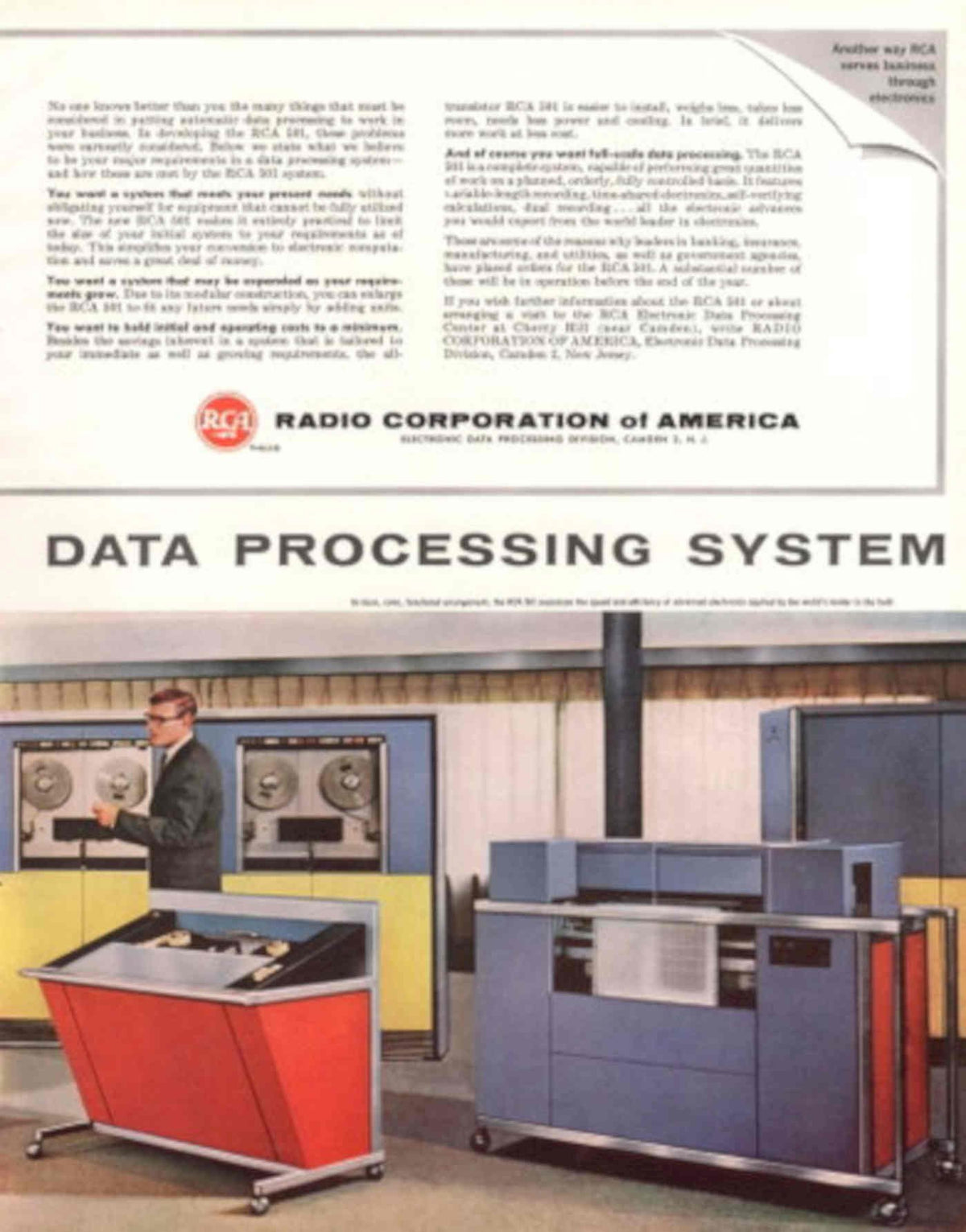 Rca Data System 1950s Vintage Retro Advert Poster