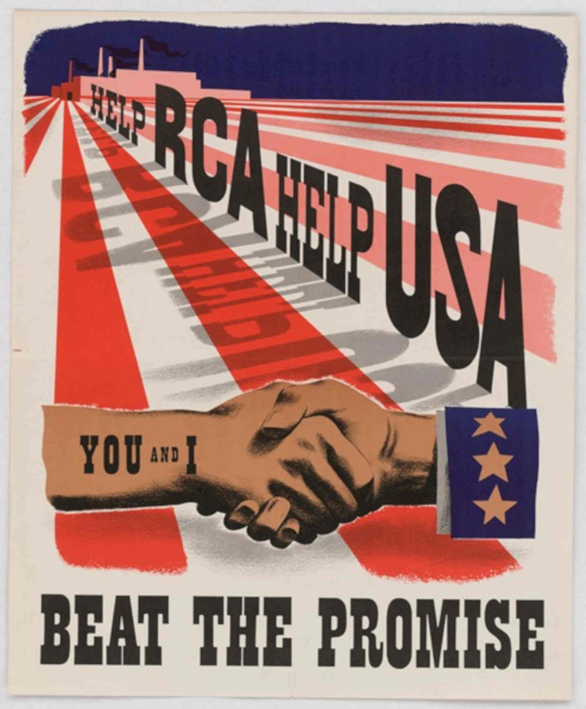 Rca Hands Shake American World War II Advert Poster