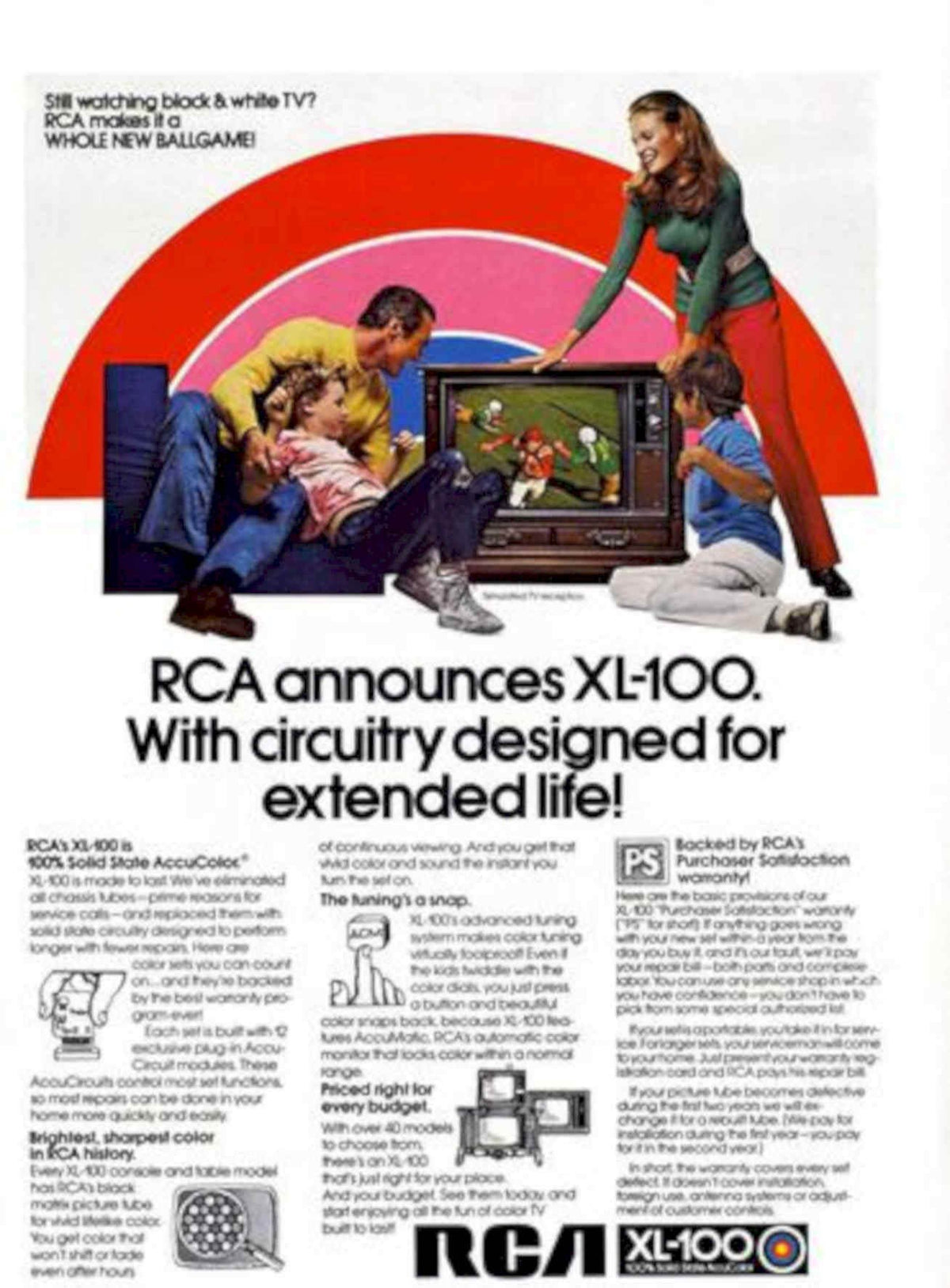 Rca Xl100 Family Vintage Retro Advert Poster A4 Photo Print