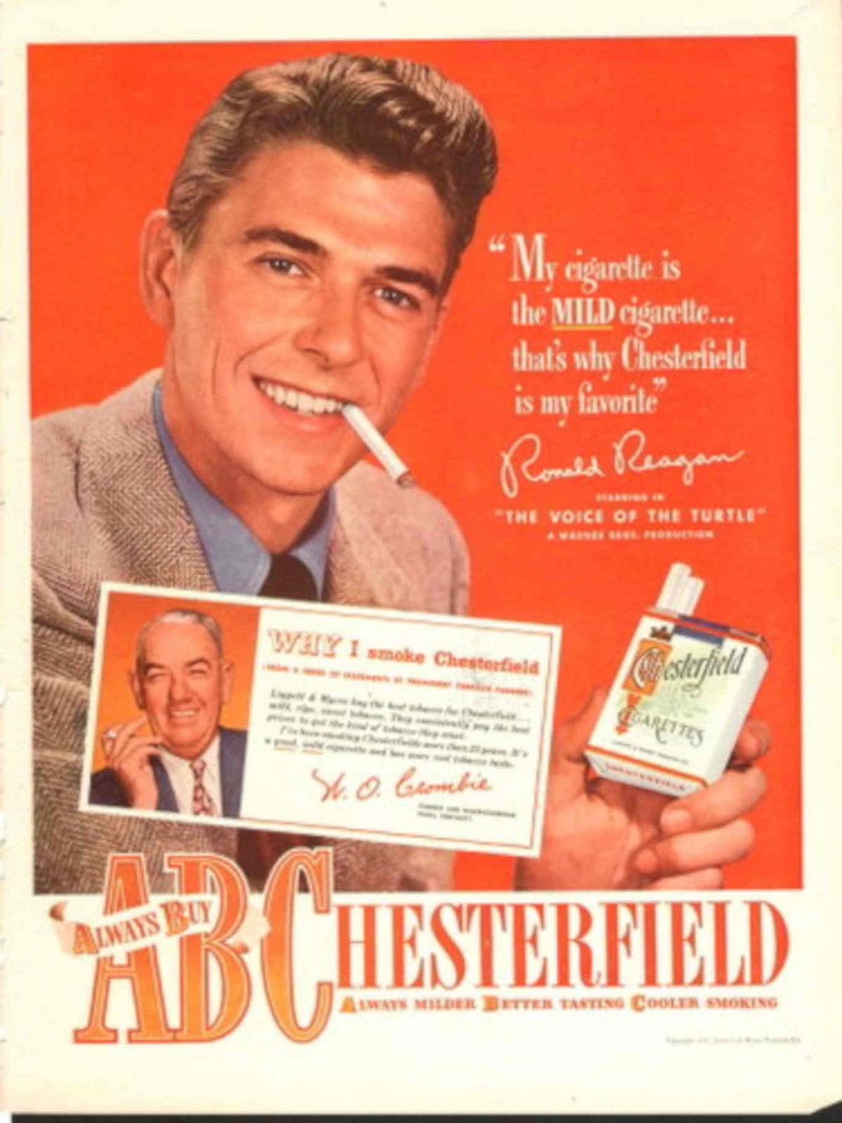 Reagan Chesterfield Zombie 1950s Vintage Retro Advert Poster