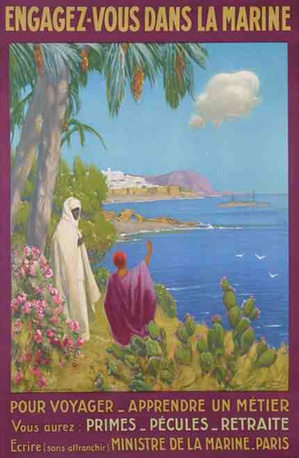 Realier Dumas Engagez Vous Dans La Marine Marocco Algeria Tunisia Vintage Advert A4 Photo Print
