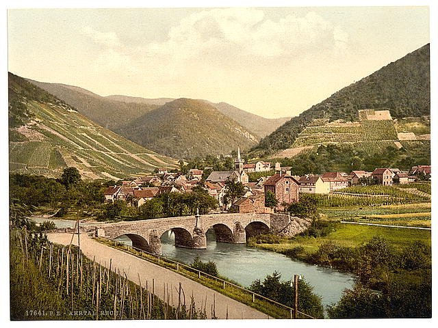 Rech Ahrthal the Rhine Vintage A4 Photo Print