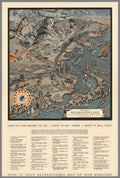 Recreationland Map Ships Vintage Retro Advert Poster