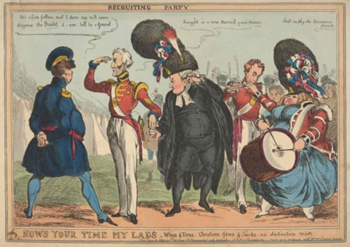 Recruiting Party Tone GB Cartoon Vintage Retro Advert Poster