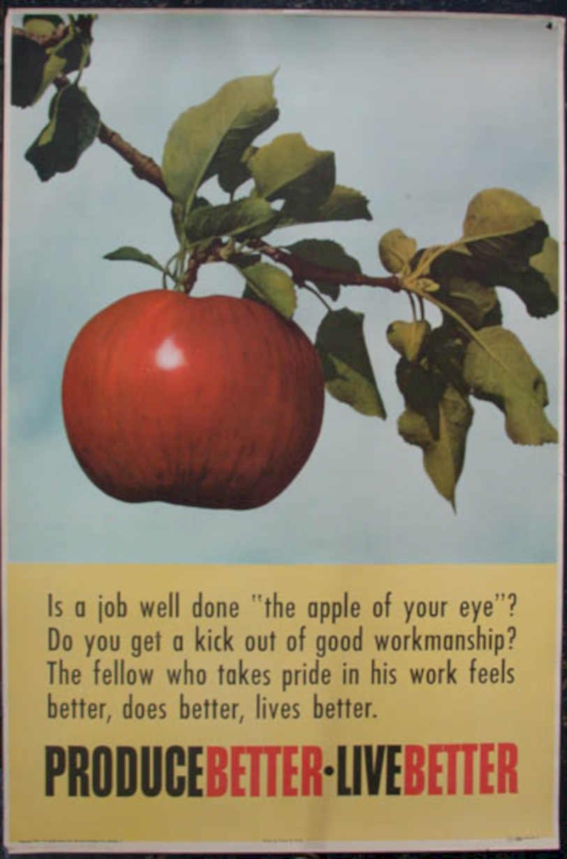 Red Apple Job Vintage Retro Advert Ads A4 Photo Print