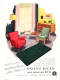 Red Armchair Rug 1950s Vintage Retro Advert Poster