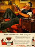 Red Armchair Whiskey 1940s Vintage Retro Advert Poster