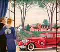 Red Auburn Lasalle 1930s Vintage Retro Advert Poster