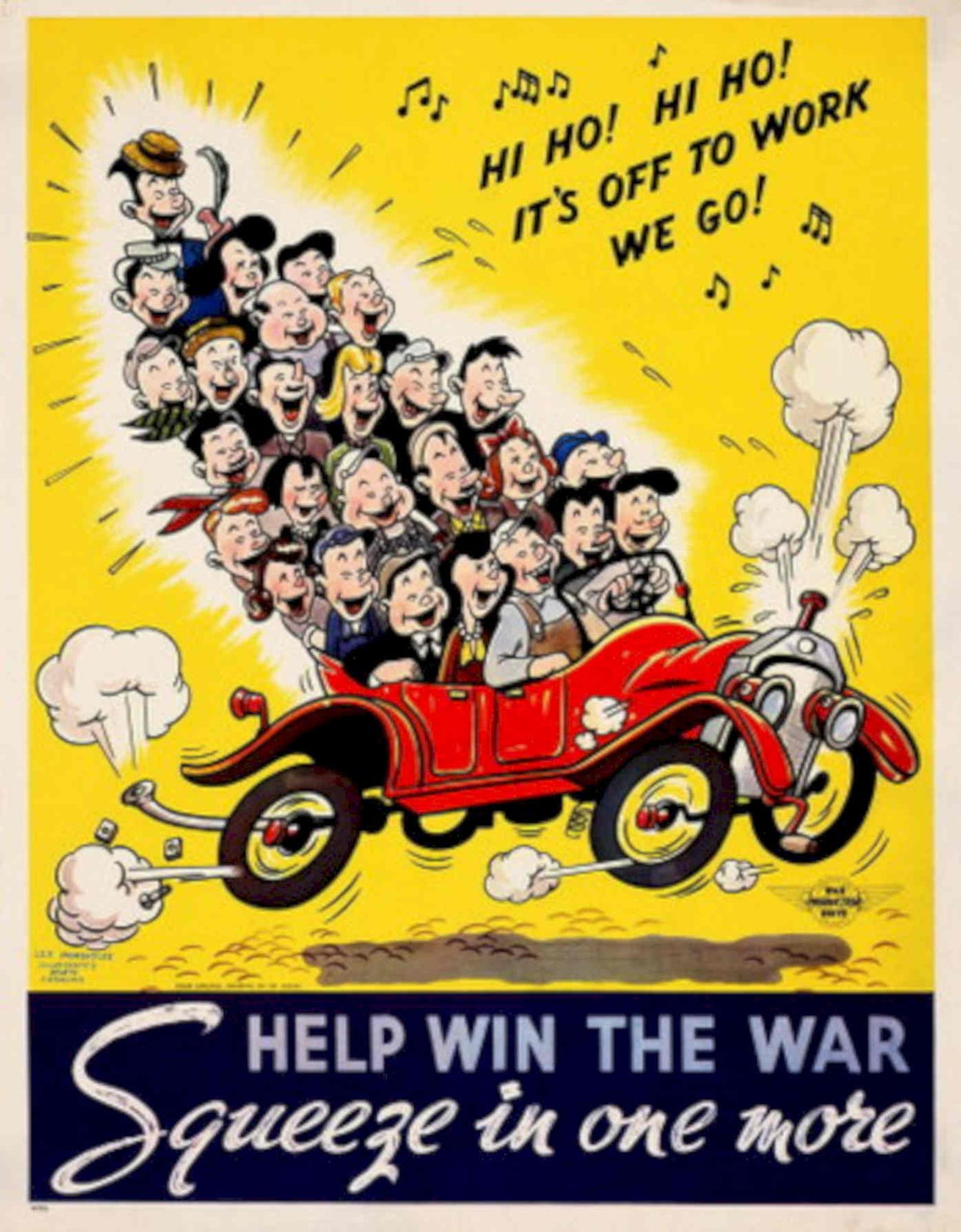 Red Auto War 1940s Vintage Retro Advert Poster