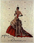 Red Ballgown Tabu 1950s Vintage Retro Advert Poster