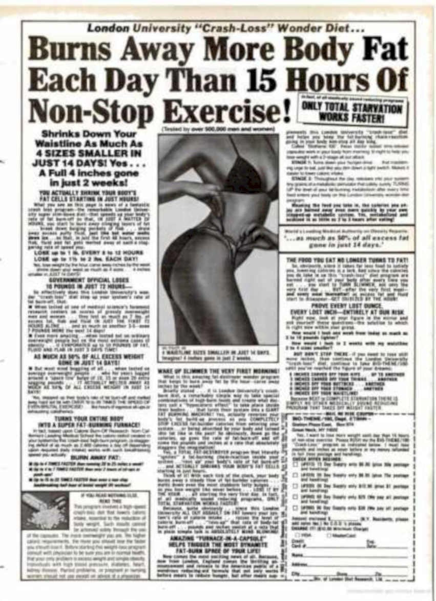 Red Bikini Diet Vintage Retro Advert Ads A4 Photo Print