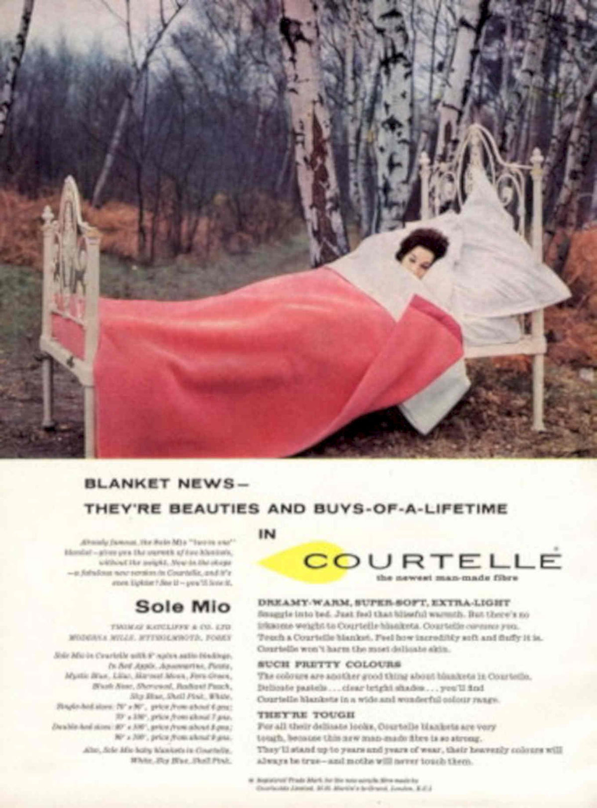 Red Blanket Dream 1950s Vintage Retro Advert Poster